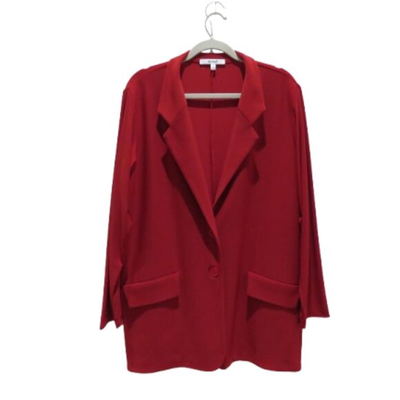SYMPLI The Blazer in Red Stretch Jersey Lagenlook Comfort Travel Size US 12 NWT - Picture 1 of 12